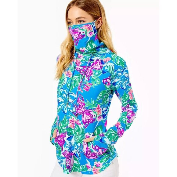 Lilly Pulitzer UPF 50+ Chilly Lilly Lilblock popover XS Hooded Face Mask XXS - Picture 3 of 9